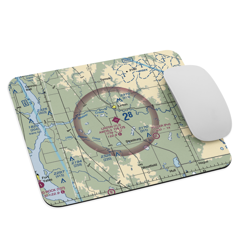 Linton Municipal Airport (7L2) VFR Sectional Mouse Pad 