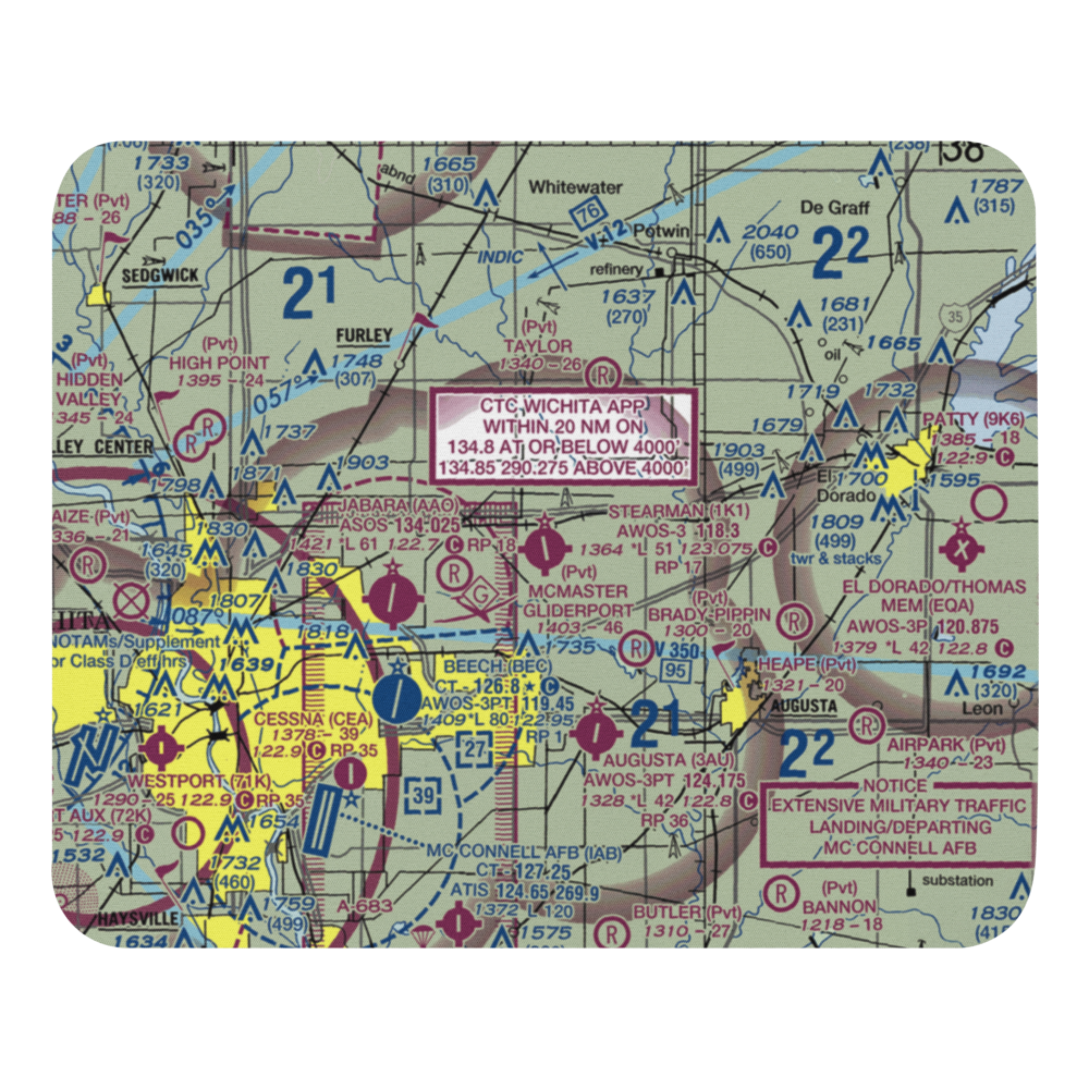 Lloyd Stearman Field (1K1) VFR Sectional Mouse Pad 