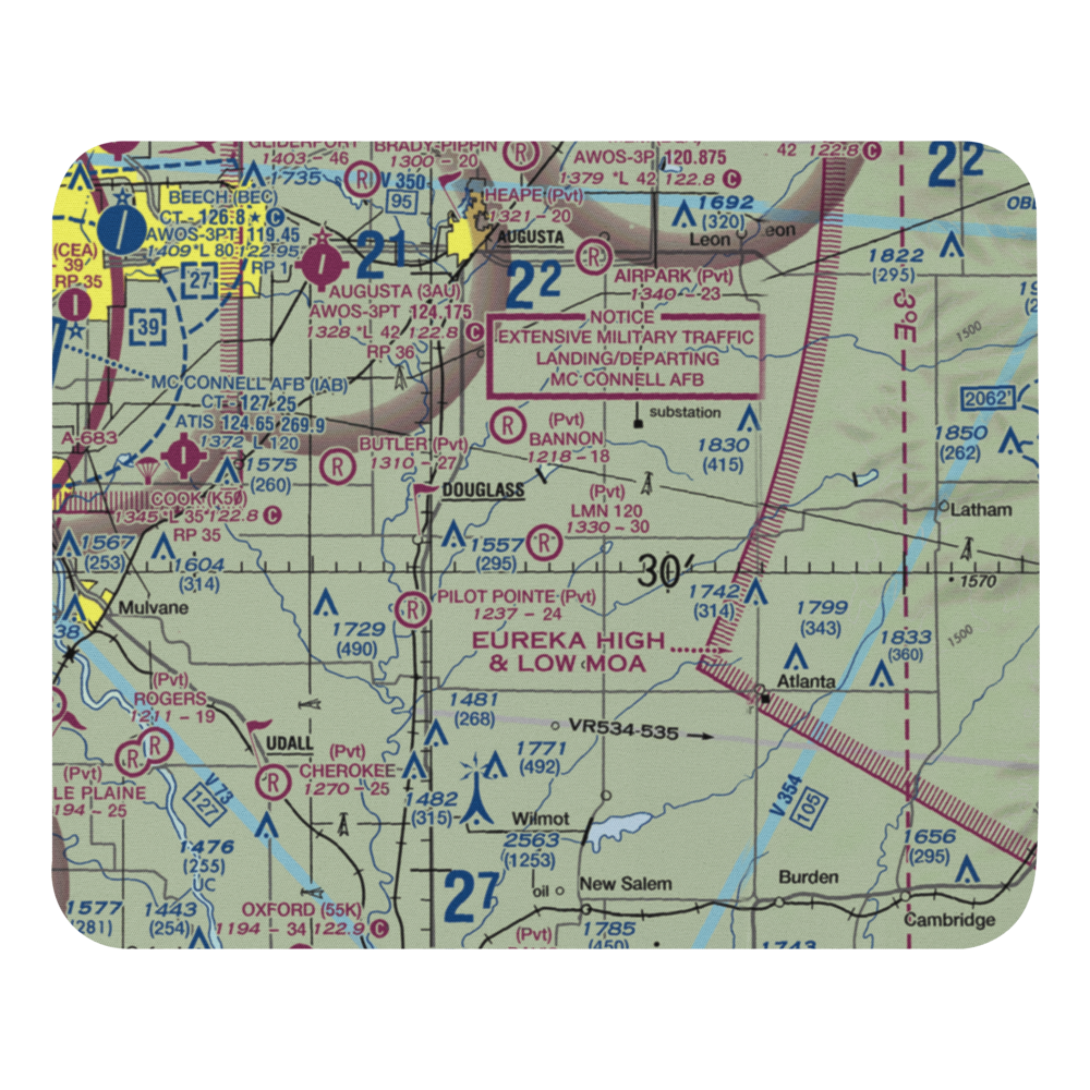 Lmn 120 Airport (0KS9) VFR Sectional Mouse Pad 