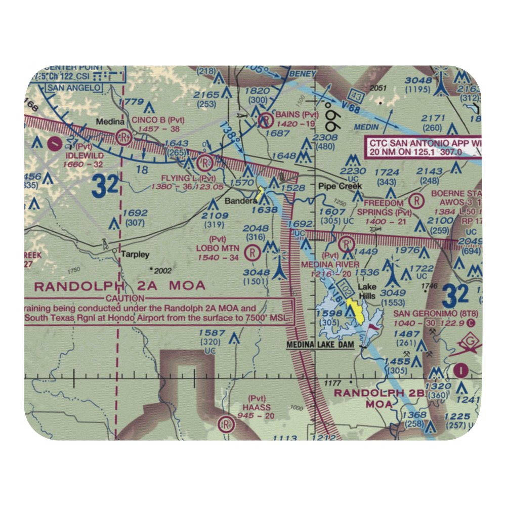 Lobo Mountain Ranch Airport (TE21) VFR Sectional Mouse Pad 