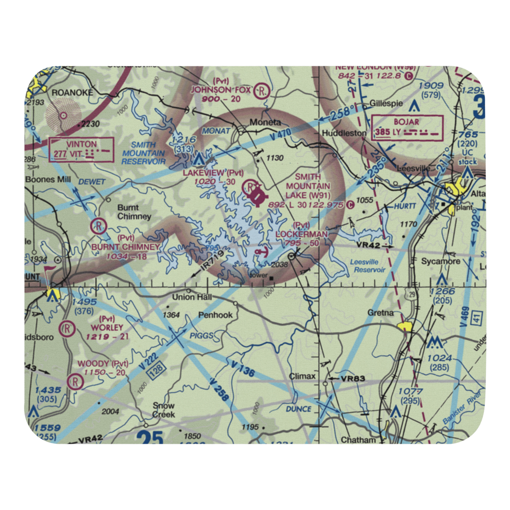 Lockerman Seaplane Base (VA48) VFR Sectional Mouse Pad 