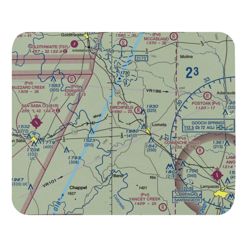 Lometa Air Strip (7TE3) VFR Sectional Mouse Pad 