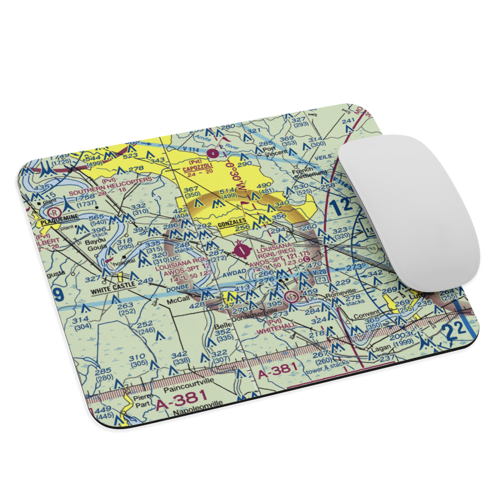 Louisiana Regional Airport (REG) VFR Sectional Mouse Pad 