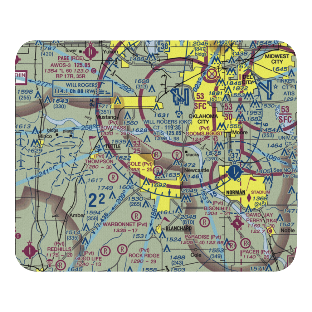 Low Pass Airport (4OK4) VFR Sectional Mouse Pad 