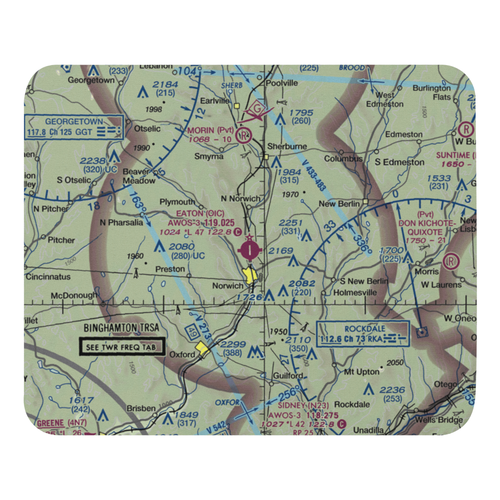 Lt Warren Eaton Airport (OIC) VFR Sectional Mouse Pad 