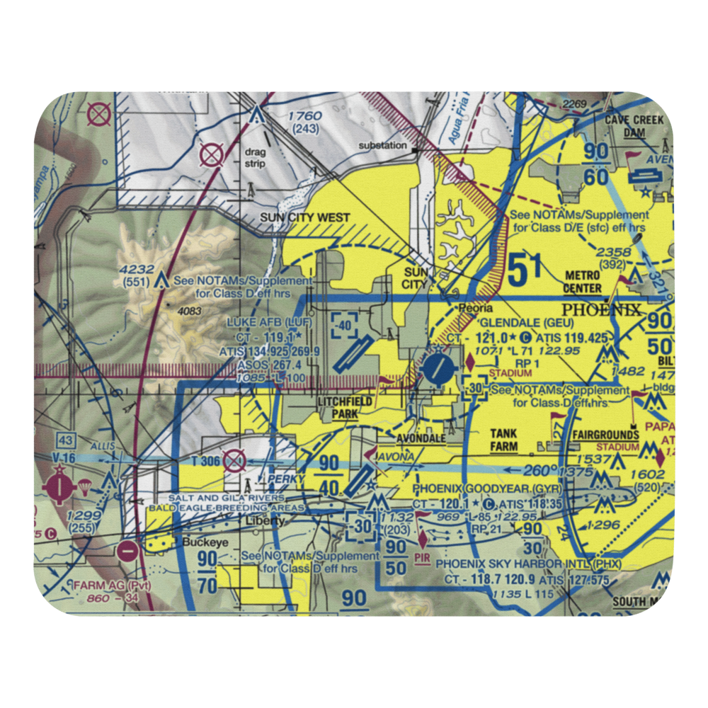Luke Air Force Base (LUF) VFR Sectional Mouse Pad 