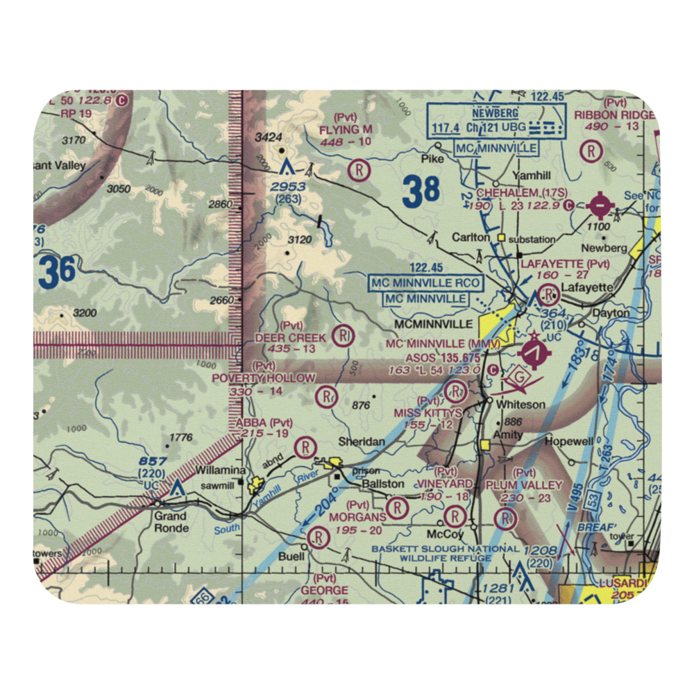 Mach-O Acres Airport (98OR) VFR Sectional Mouse Pad 