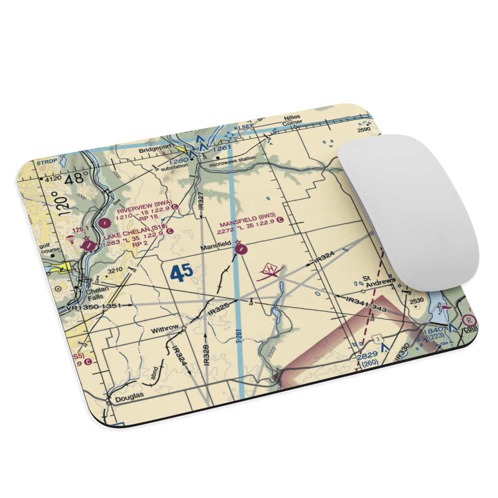 Mansfield Airport (8W3) VFR Sectional Mouse Pad 