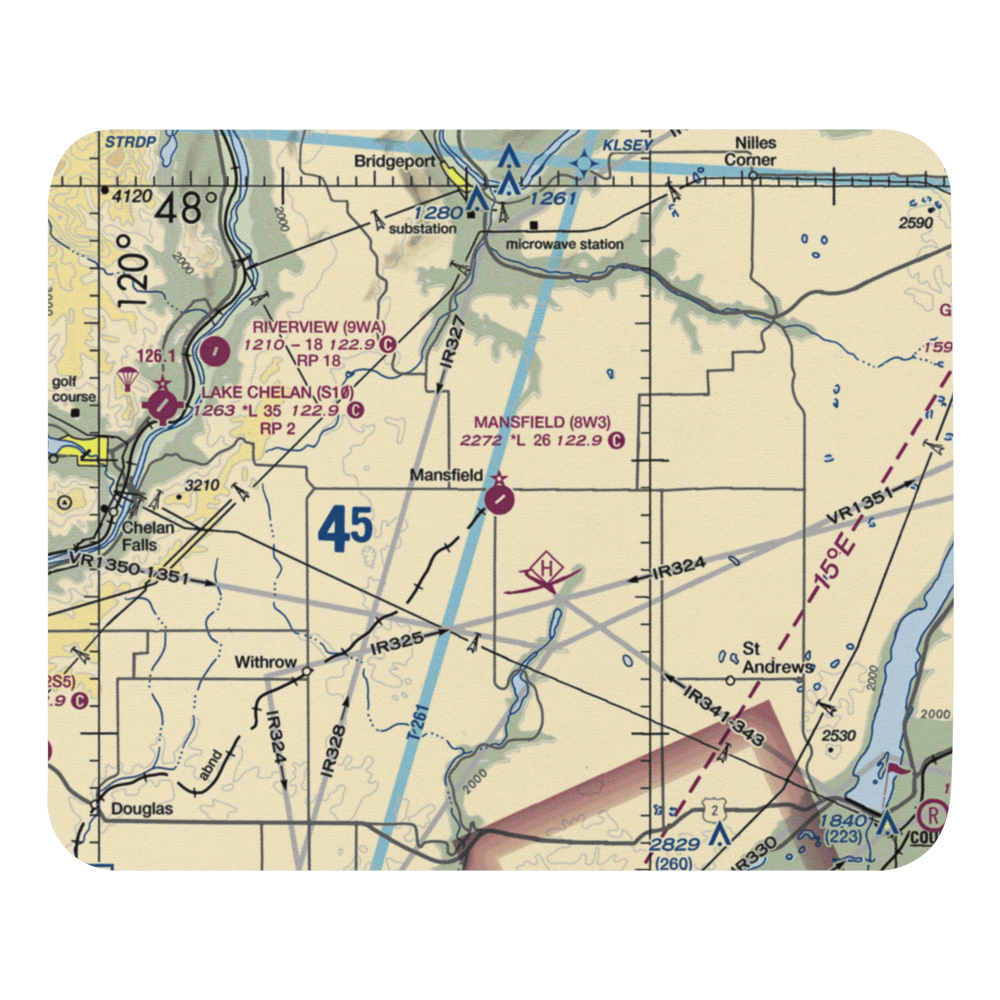 Mansfield Airport (8W3) VFR Sectional Mouse Pad 