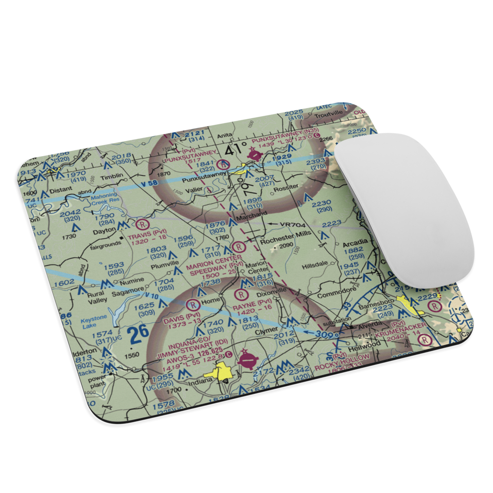 Marion Center Speedway Airport (PN57) VFR Sectional Mouse Pad 