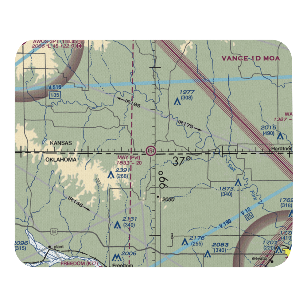 May Ranch Airport (OK54) VFR Sectional Mouse Pad 