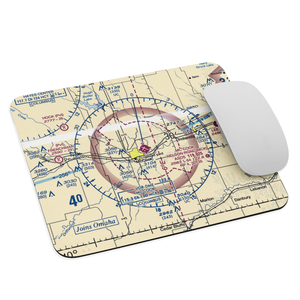 Mc Cook Ben Nelson Regional Airport (MCK) VFR Sectional Mouse Pad 