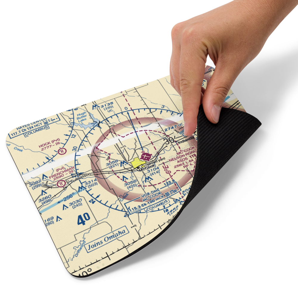 Mc Cook Ben Nelson Regional Airport (MCK) VFR Sectional Mouse Pad 
