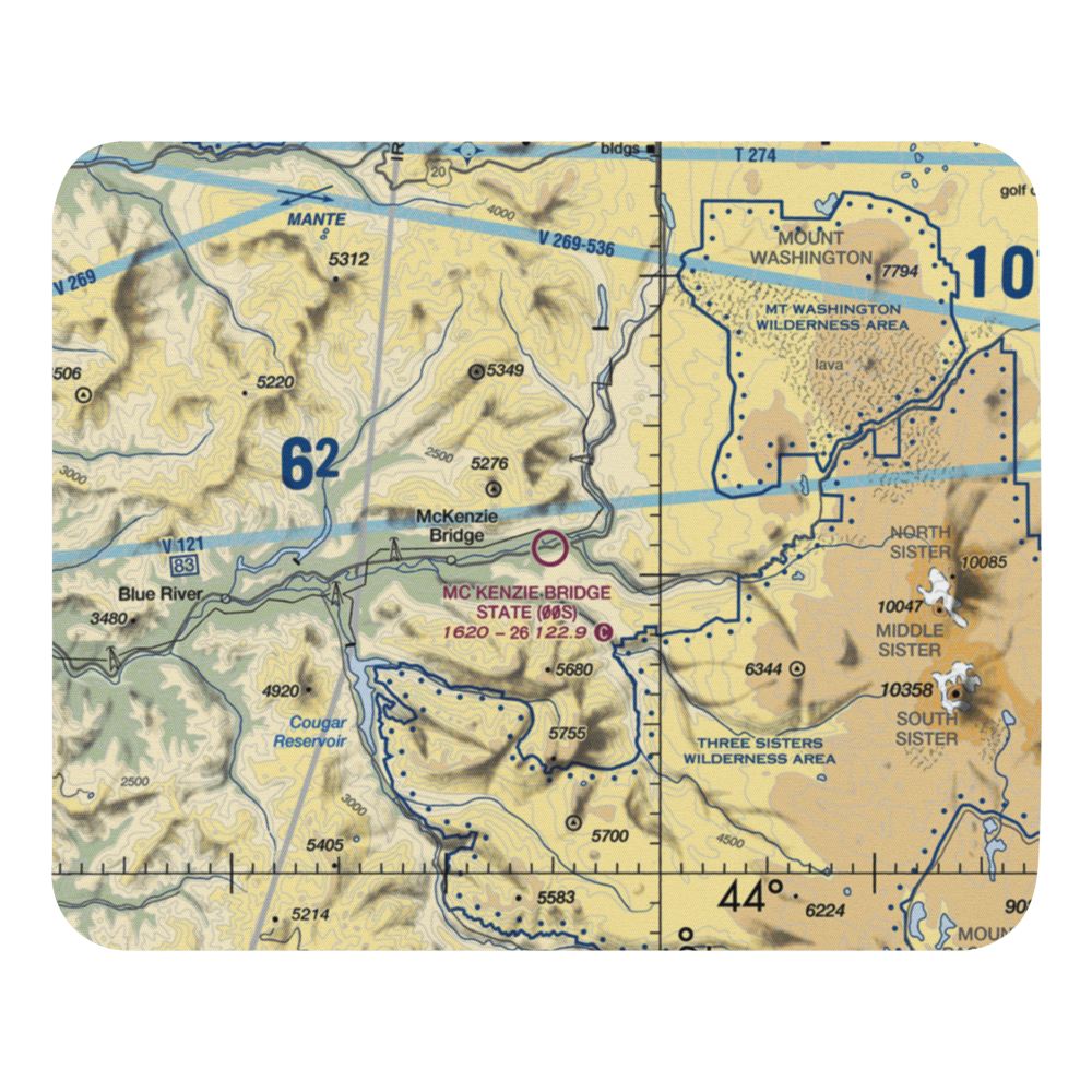 Mc Kenzie Bridge State Airport (00S) VFR Sectional Mouse Pad 