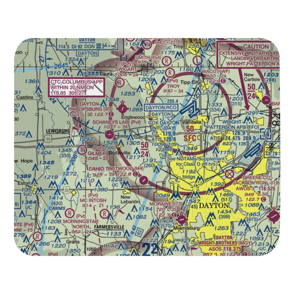 Mcgregor Airfield (12OH) VFR Sectional Mouse Pad 