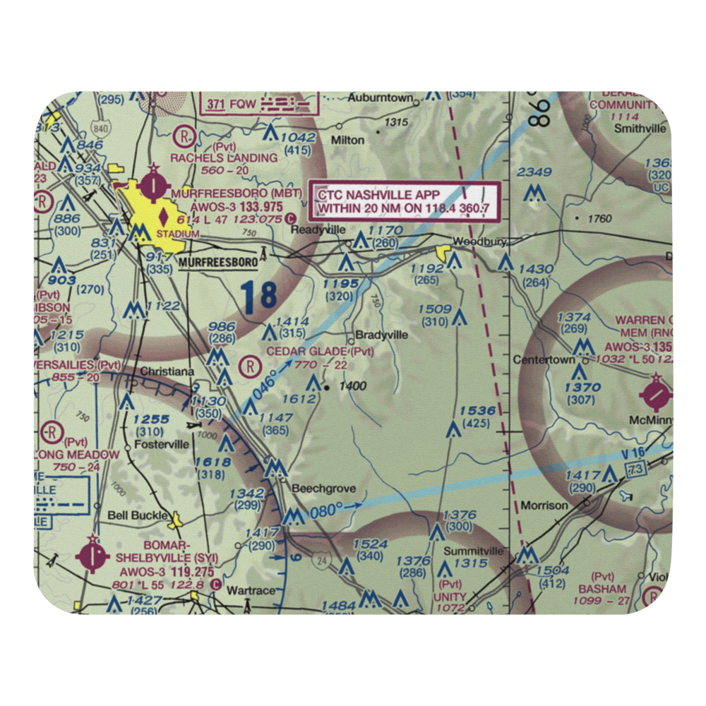 Meadow Lark Aerodrome Ultralight Flightpark (62TN) VFR Sectional Mouse Pad 