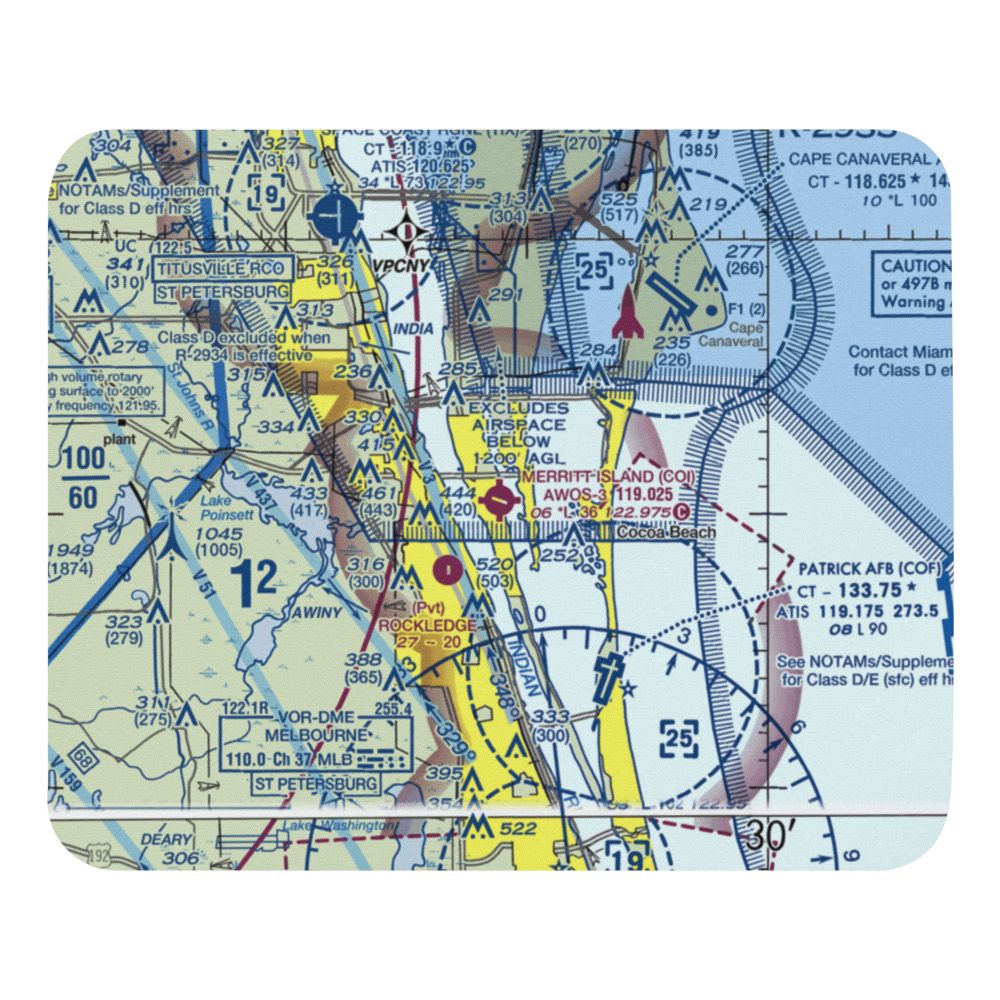 Merritt Island Airport (COI) VFR Sectional Mouse Pad 
