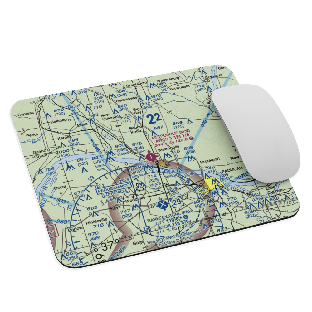 Metropolis Municipal Airport (M30) VFR Sectional Mouse Pad 