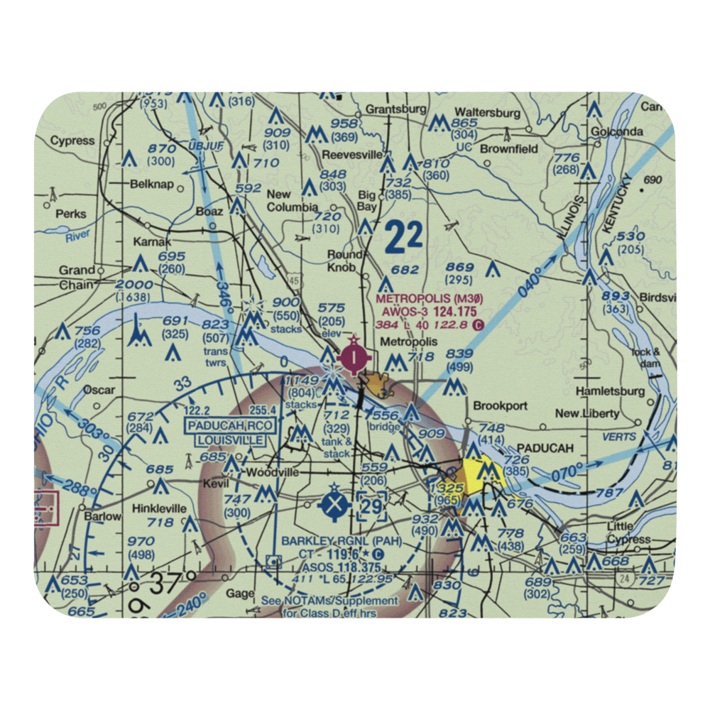 Metropolis Municipal Airport (M30) VFR Sectional Mouse Pad 