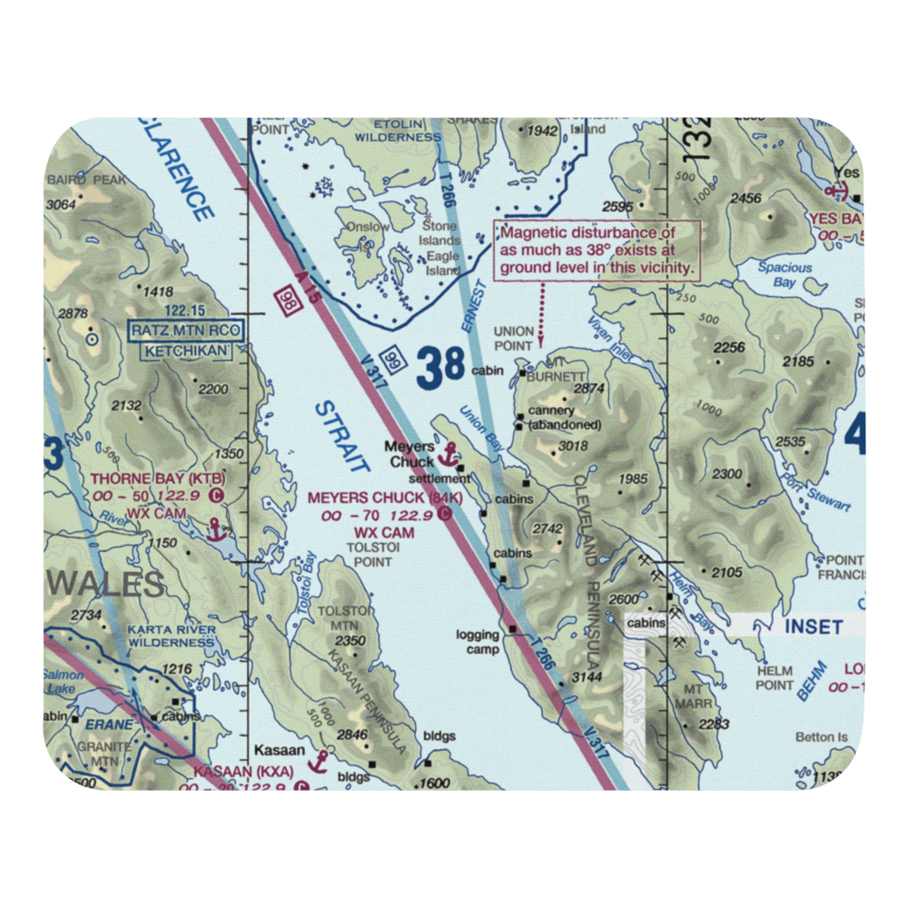 Meyers Chuck Seaplane Base (84K) VFR Sectional Mouse Pad 