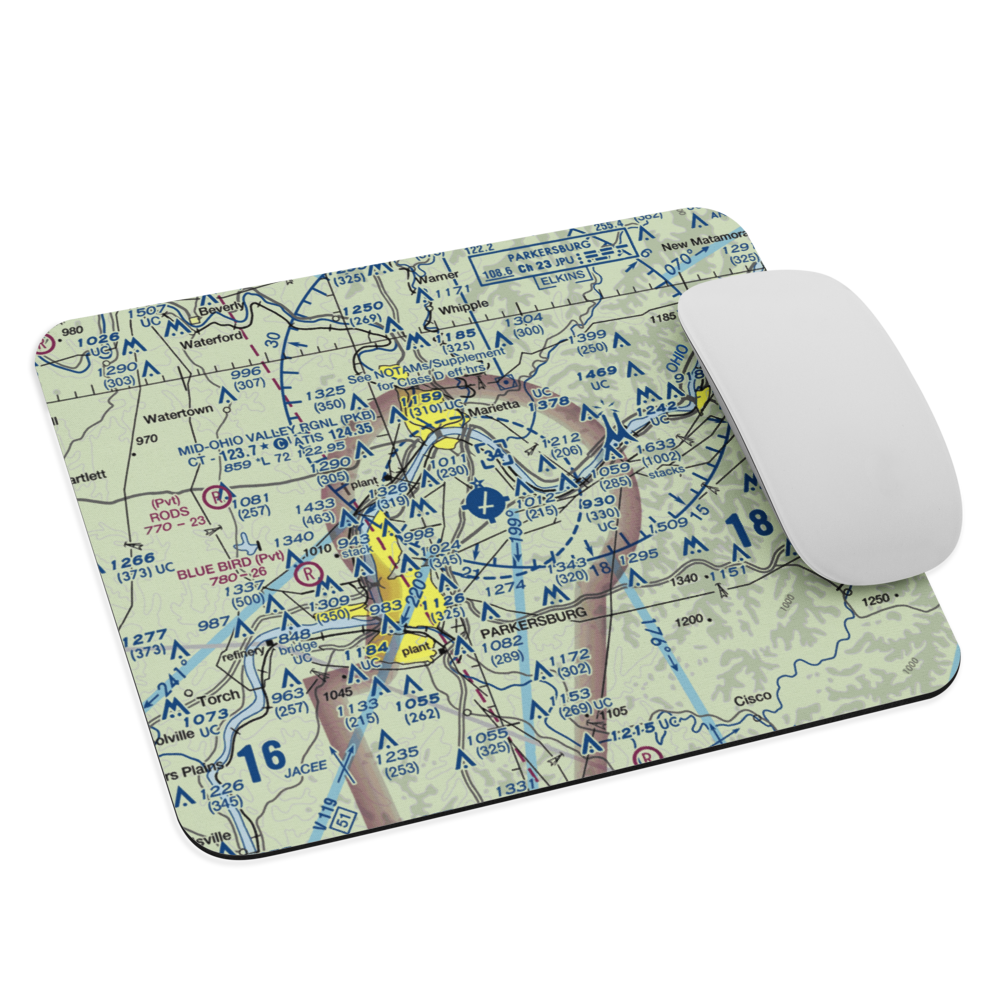 Mid Ohio Valley Regional Airport (PKB) VFR Sectional Mouse Pad 