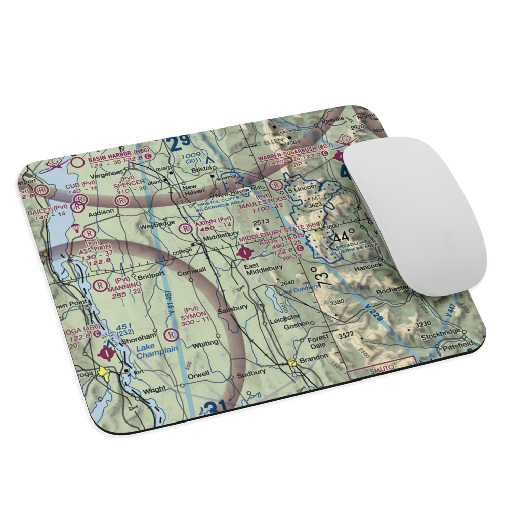 Middlebury State Airport (6B0) VFR Sectional Mouse Pad 