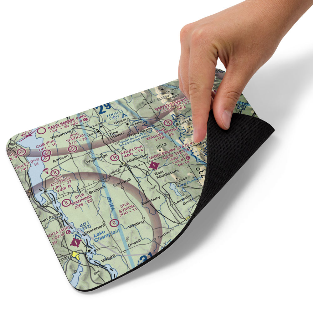 Middlebury State Airport (6B0) VFR Sectional Mouse Pad 