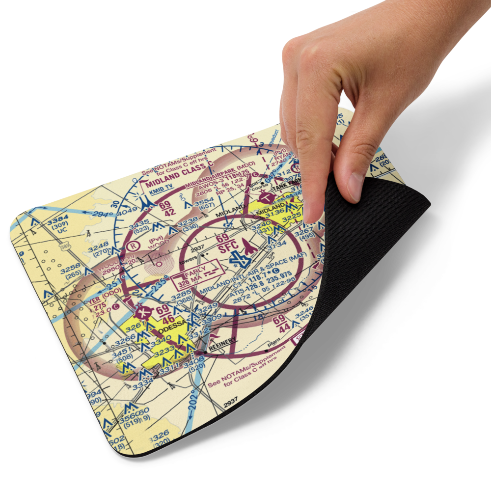 Midland International Airport (MAF) VFR Sectional Mouse Pad 