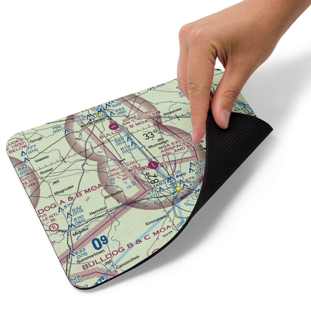 Millen Airport (2J5) VFR Sectional Mouse Pad 