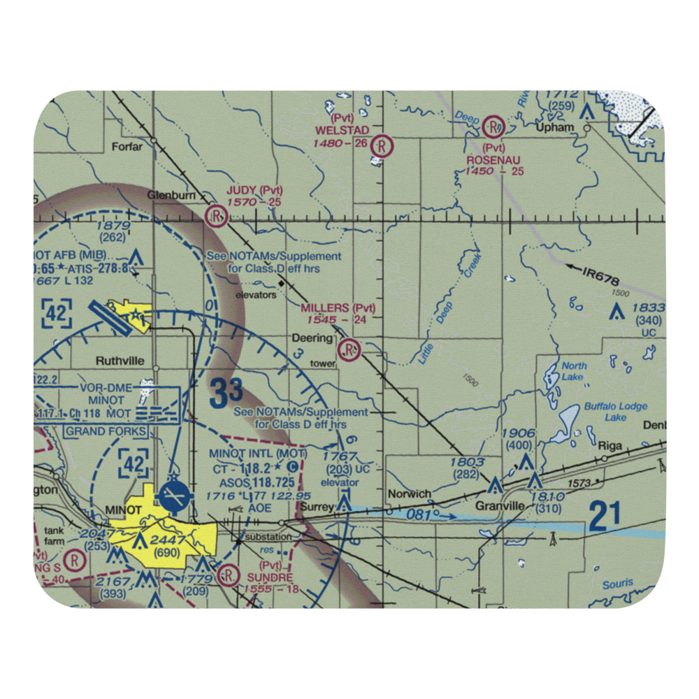 Millers Airstrip (81ND) VFR Sectional Mouse Pad 