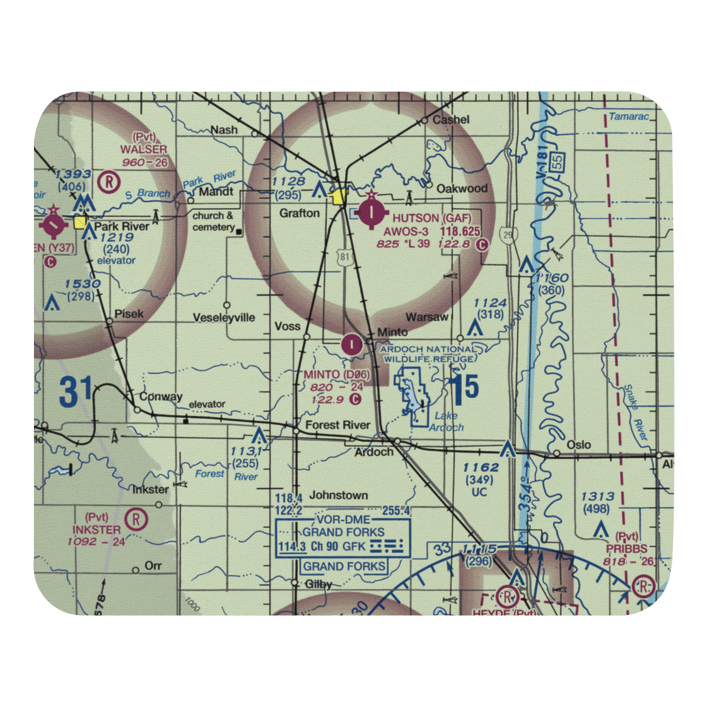 Minto Municipal Airport (D06) VFR Sectional Mouse Pad 
