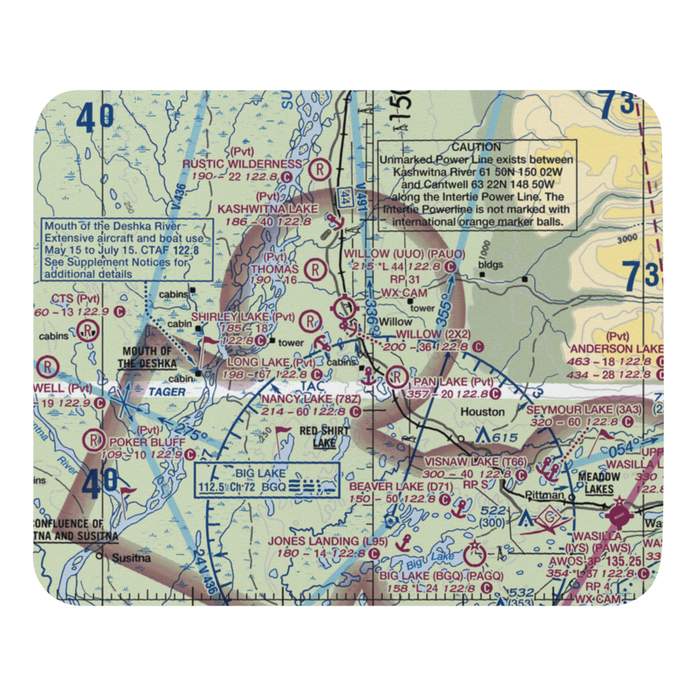Minuteman Lake Seaplane Base (MFN) VFR Sectional Mouse Pad 