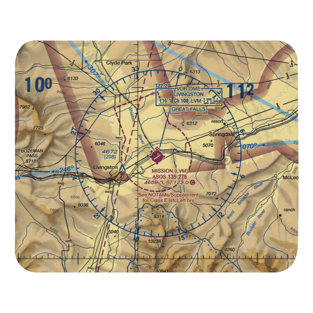 Mission Field (LVM) VFR Sectional Mouse Pad 