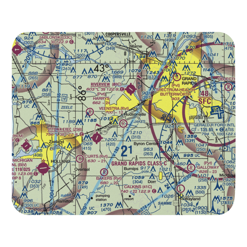 Mitch Veenstra Airport (MI39) VFR Sectional Mouse Pad 