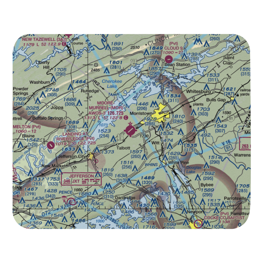 Moore Murrell Airport (MOR) VFR Sectional Mouse Pad 