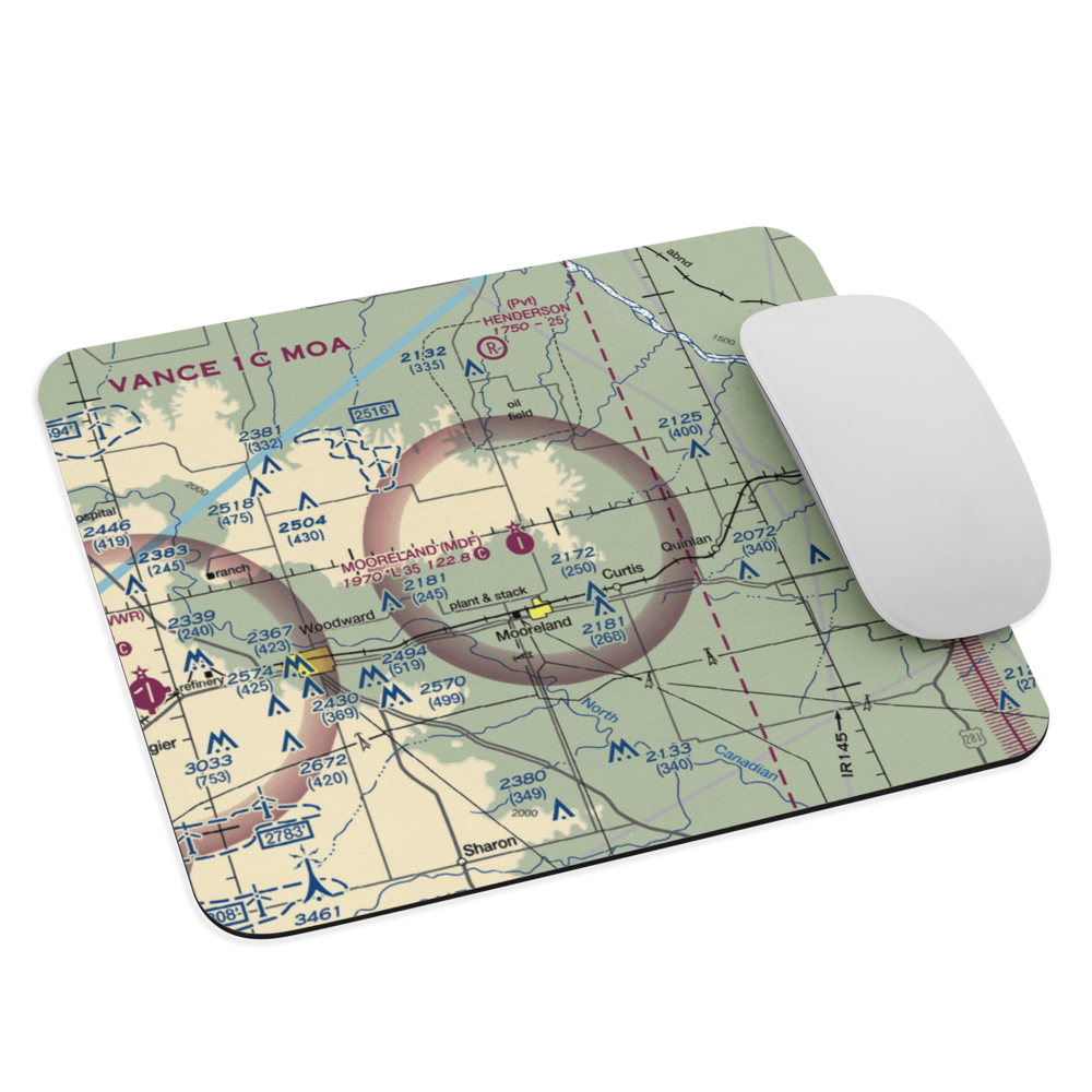 Mooreland Municipal Airport (MDF) VFR Sectional Mouse Pad 