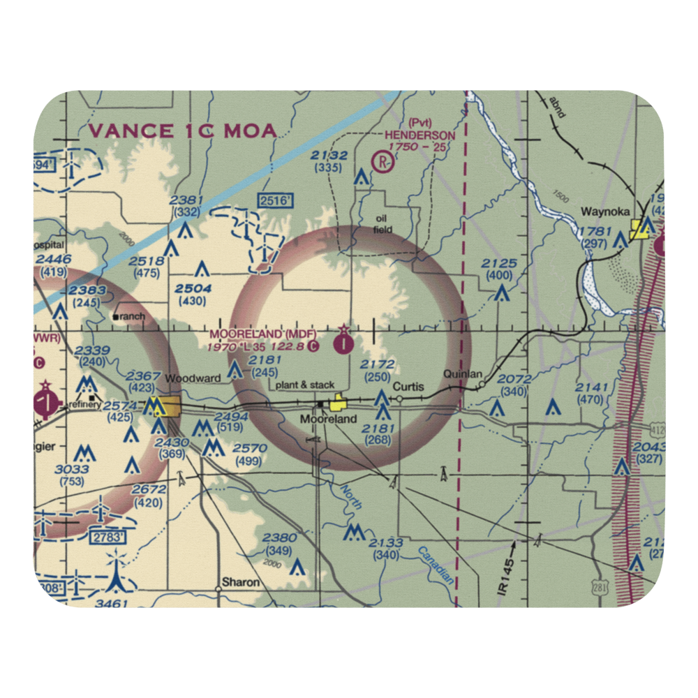 Mooreland Municipal Airport (MDF) VFR Sectional Mouse Pad 