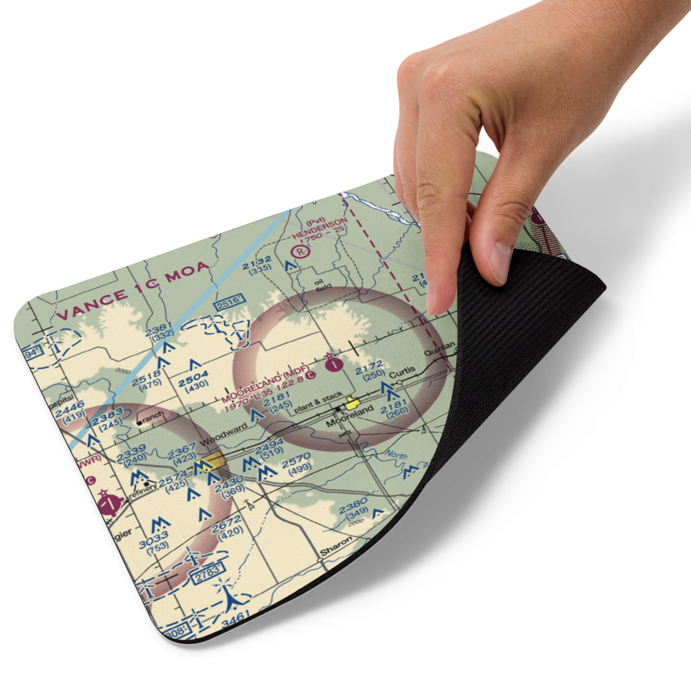 Mooreland Municipal Airport (MDF) VFR Sectional Mouse Pad 