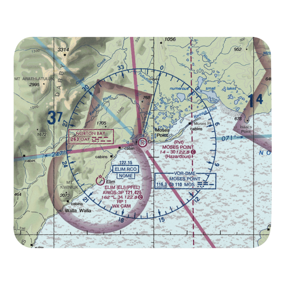 Moses Point Airport (MOS) VFR Sectional Mouse Pad 