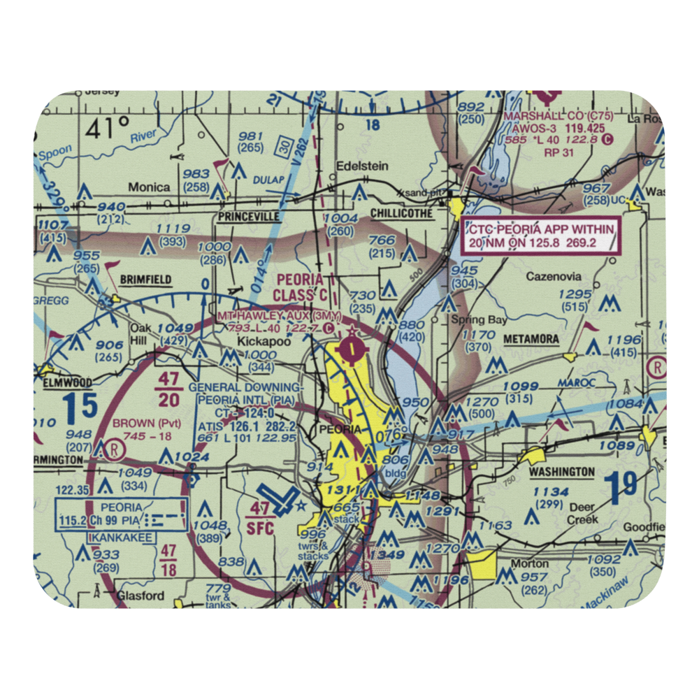 Mount Hawley Auxiliary Airport (3MY) VFR Sectional Mouse Pad 