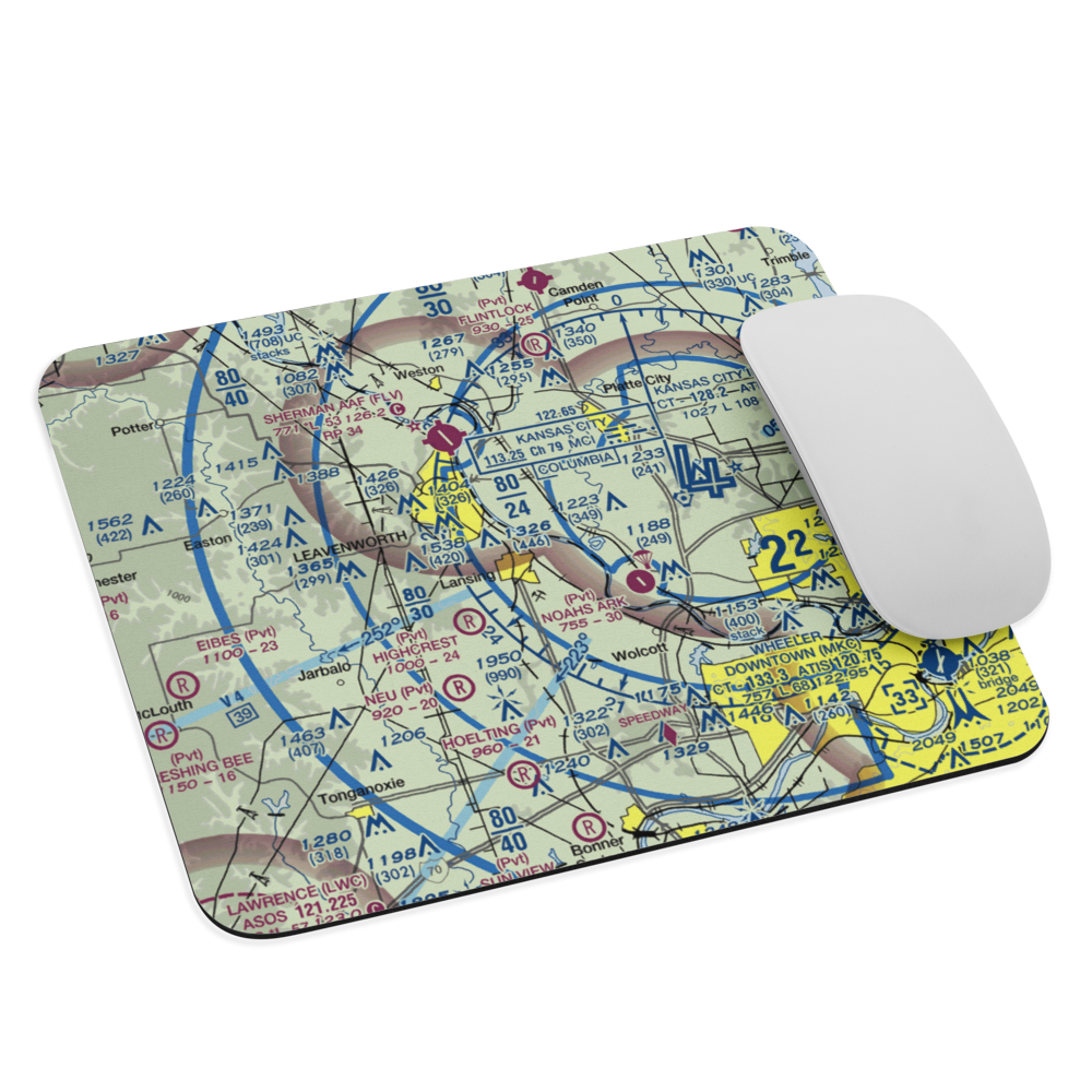 Mount Muncie Airport (72KS) VFR Sectional Mouse Pad 