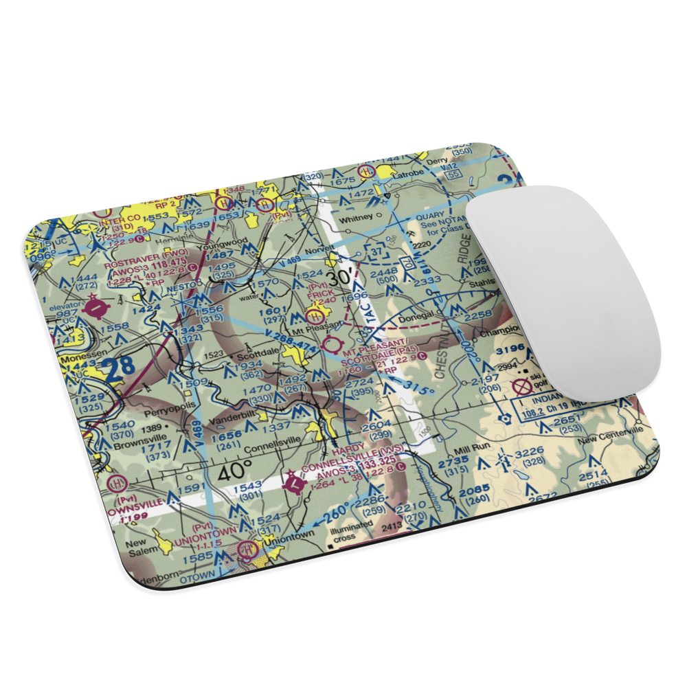 Mount Pleasant/Scottdale Airport (P45) VFR Sectional Mouse Pad 