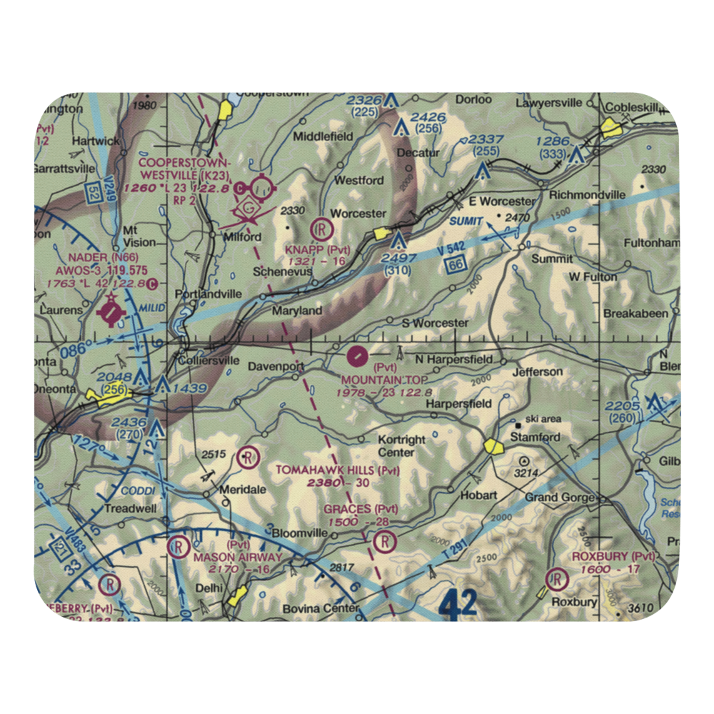 Mountain Top Airport (NY02) VFR Sectional Mouse Pad 