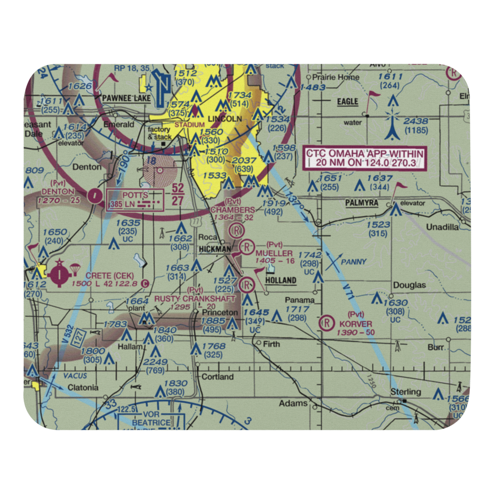 Mueller Field (NE79) VFR Sectional Mouse Pad 