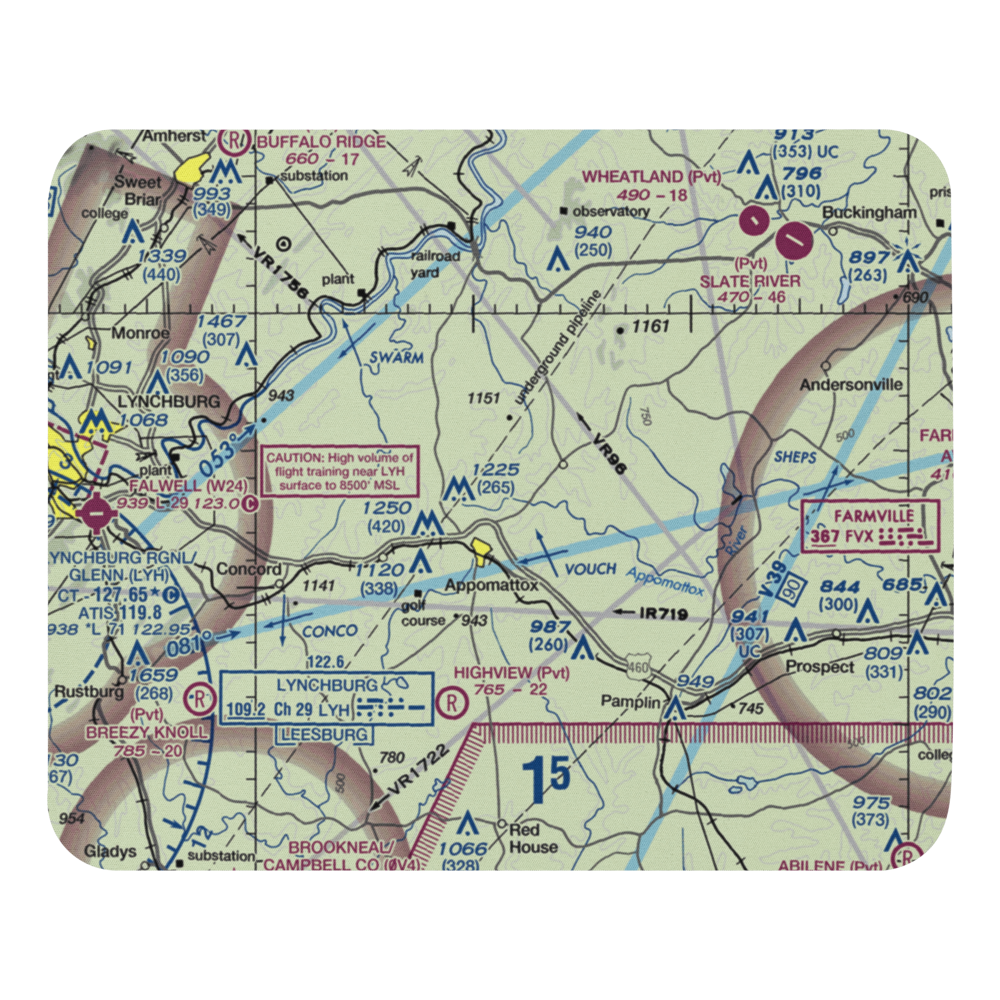 Nashs Airport (10VA) VFR Sectional Mouse Pad 