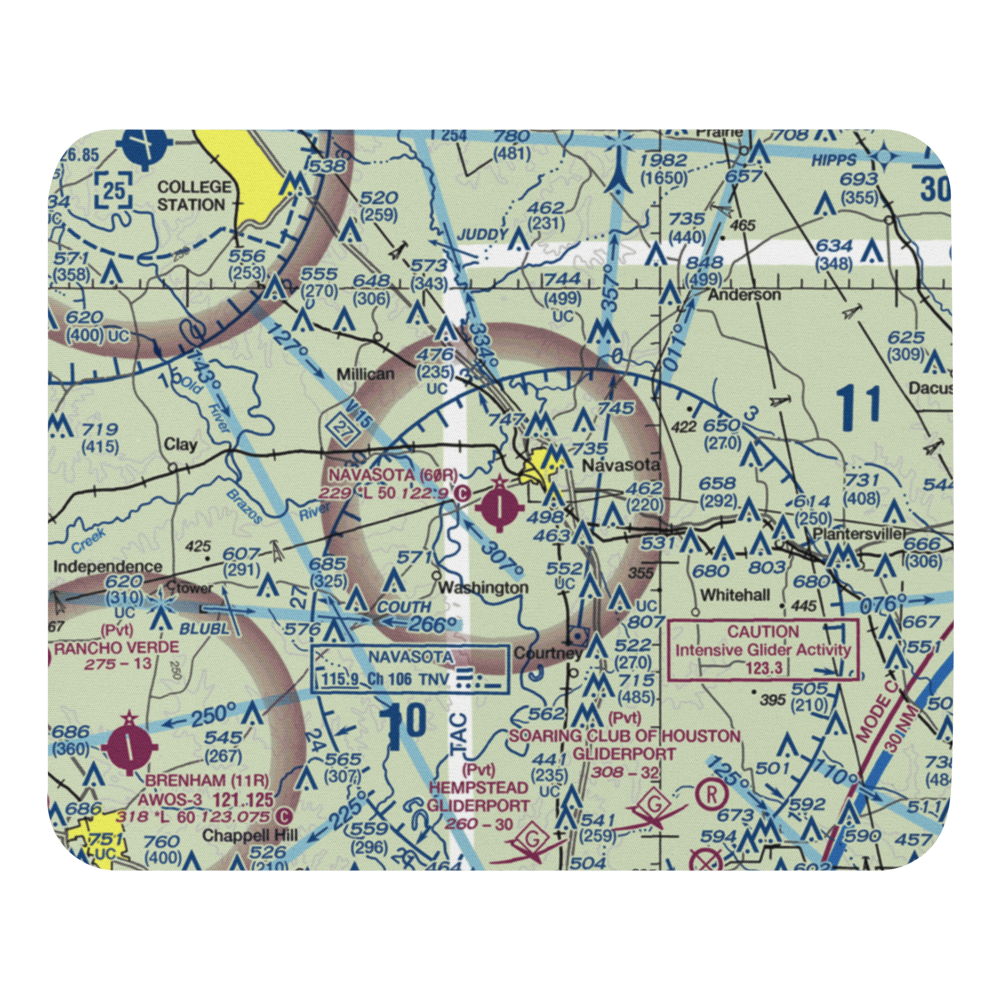 Navasota Municipal Airport (60R) VFR Sectional Mouse Pad 