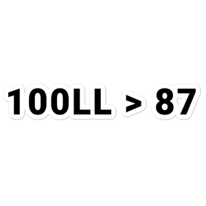 100LL > 87 Sticker
