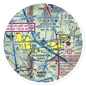 Livermore Municipal Airport (LVK) VFR Sectional Sticker (20 mile)