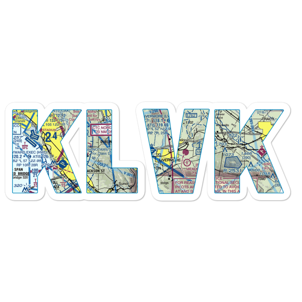 Livermore Municipal Airport (LVK) VFR Sectional Sticker 