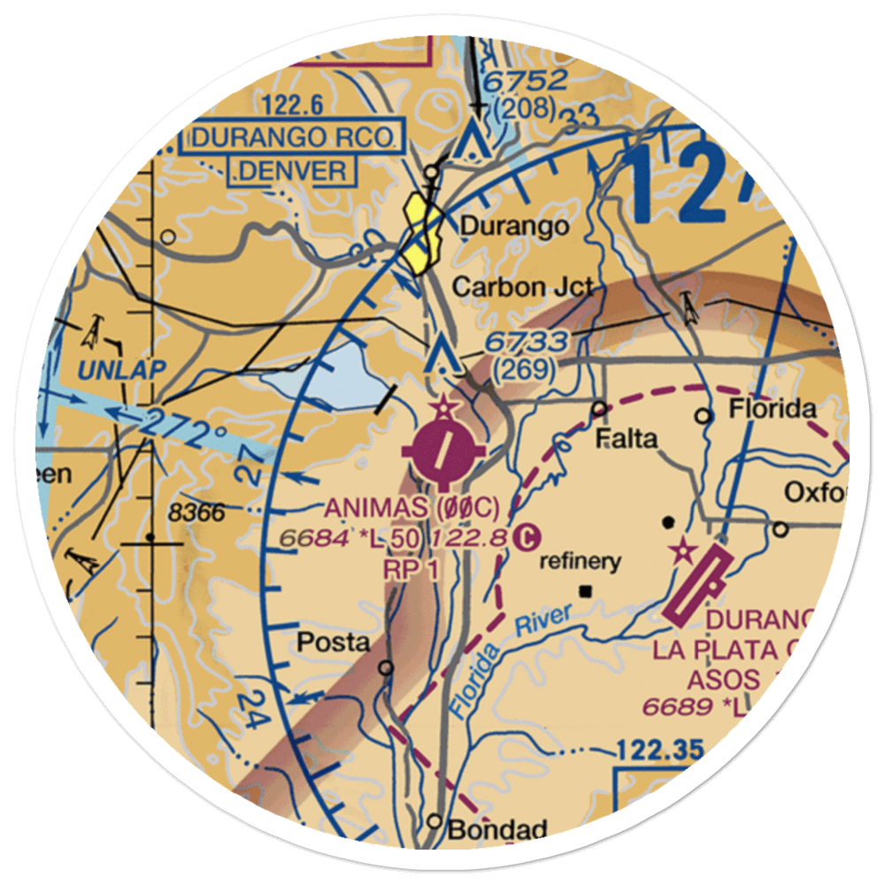 Animas Air Park (00C) VFR Sectional Sticker (20 mile) 